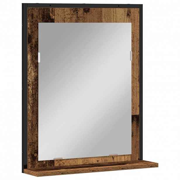 vidaXL Zrcadlo Staré dřevo 50 x 12 x 60 cm Sklo a inženýrské dřevo