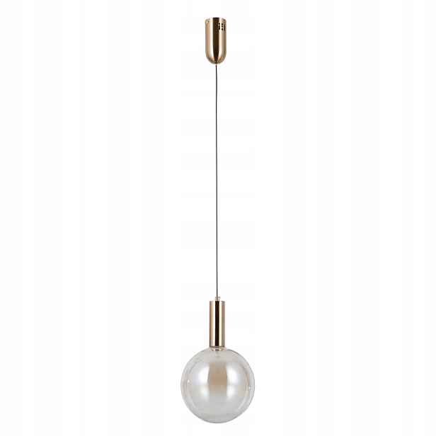 Závěsná lampa Italux Strela Ø20 cm zlatá Led 5W skleněná jantarová IP20