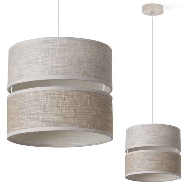 Závěsná Stropní Lustrová Lampa S Lněným Stínidlem Boho Japandi Béžová 1XE27