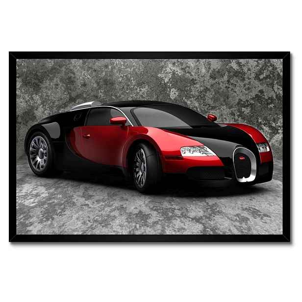 Plakáty v rámu 60x40 Bugatti Veyron Červená