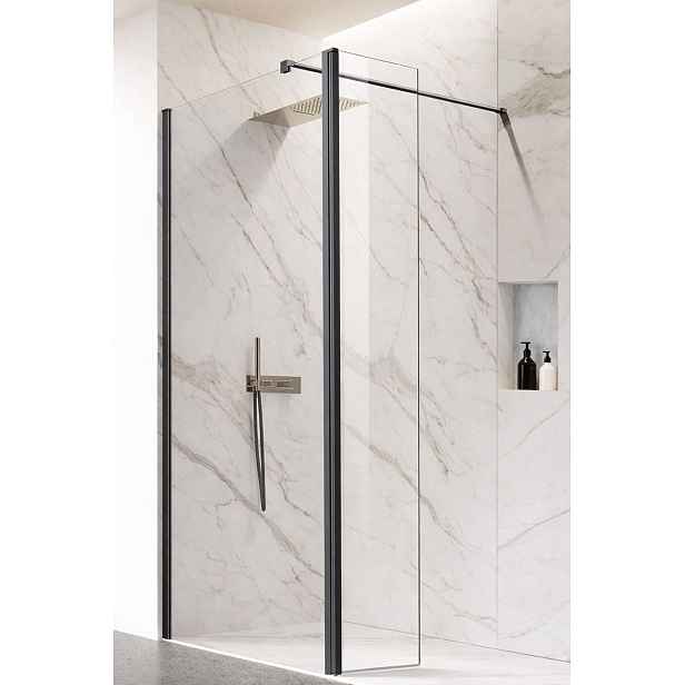HOPA Walk-in sprchový kout LAGOS GRAFIT NEW 200 s otočným panelem — Barva rámu - Grafit, Rozměr A - 150, Rozměr C - 200, Výplň - Čiré bezpečnostní sklo - 8 mm