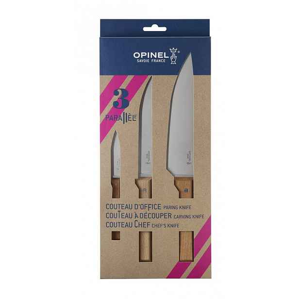 Opinel Classic Trio Paralléle set 3 ks nožů (steakový, kuchařský, na zeleninu)