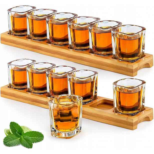 Sada sklenic na vodku 60 ml 2 kusy držáků a 12 ks sklenic