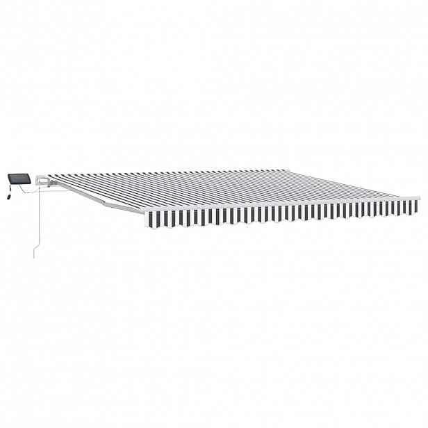 vidaXL Stahovací markýza Antracitová a bílá 400 × 300 cm