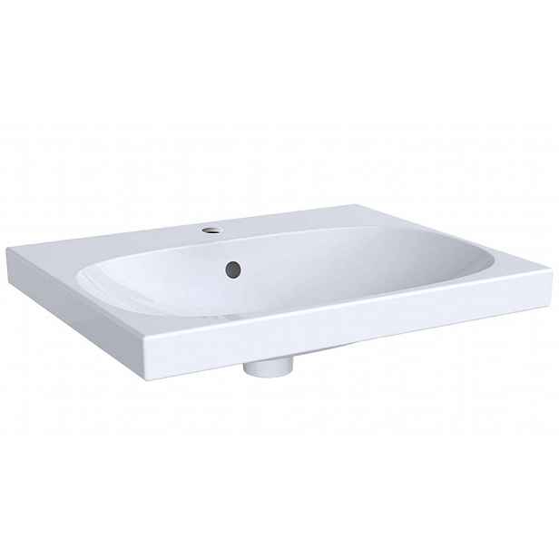 Geberit Acanto - Umyvadlo 60x48 cm, otvor pro baterii, s přepadem, bílá 500.620.01.2