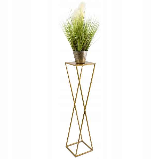 Moderní stojící květináč 100 cm zlatý Loft
