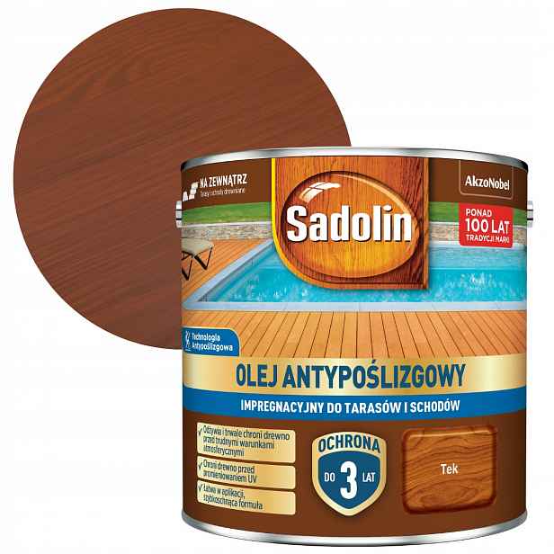 Sadolin Protiskluzový Olej Na Terasy A Schody 2,5 L Teak