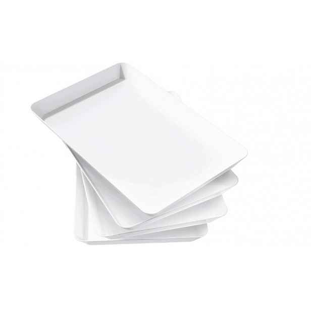 Servírovací Podnosy Bílé 36,8x24,5 CM Velké Misky Sada 4 Ks Popis