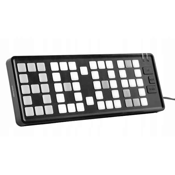 Led Síťový Budík Karlsson KA5984BK Alarm Regulace Jasu 23 cm