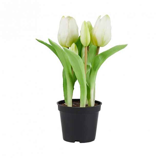 Butlers FLORISTA Tulipány "Real Touch" v květináči - krémová