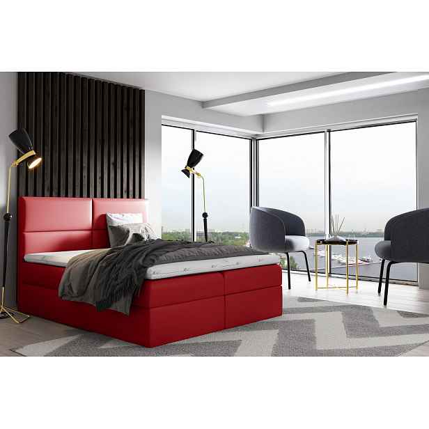 Postel SALSABEL - 160x200, červená + topper ZDARMA