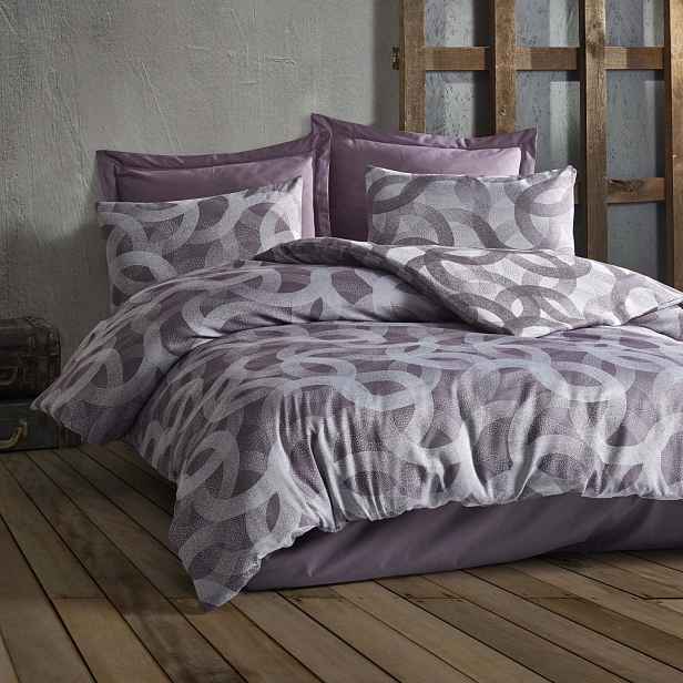 Povlečení bavlněné Spoty PURPLE/220x200 Cottonlove Jacquard