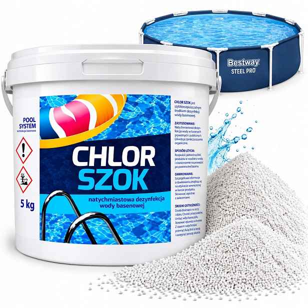 Přípravek Do Bazénu Chlor Granule 5 Kg Rychlá Dezinfekce Bazénové Vody