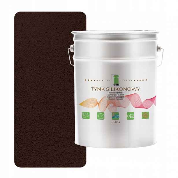 Silikonová Omítka 8017 Fasádní Struktura Hnědá Čokoládová 1.0 MM 15 Kg