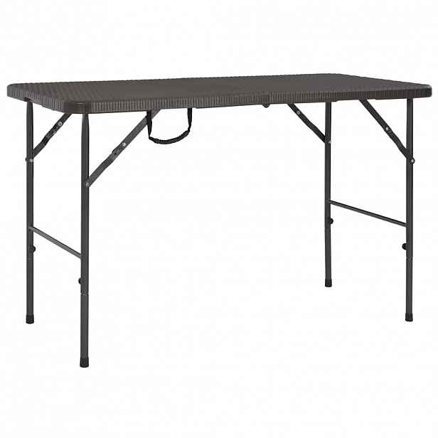 vidaXL Skládací zahradní stůl hnědý 120x60x74 cm HDPE ratanový vzhled
