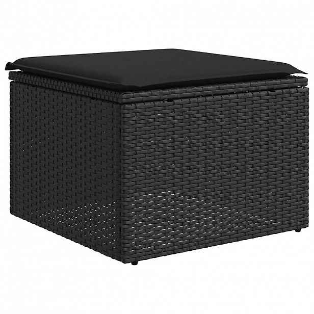 vidaXL Zahradní stolička s polštářem černá 55x55x37 cm polyratan