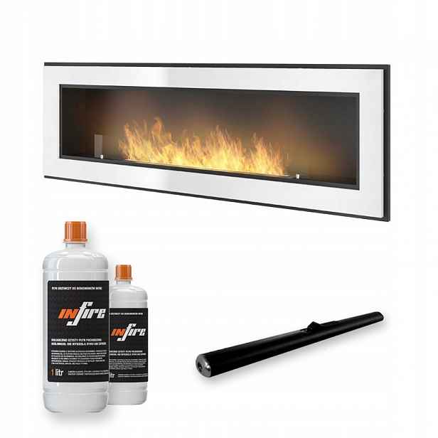 Závěsný biokrb pro vestavbu Frame 150CM Bílý se sklem Simplefire Infire