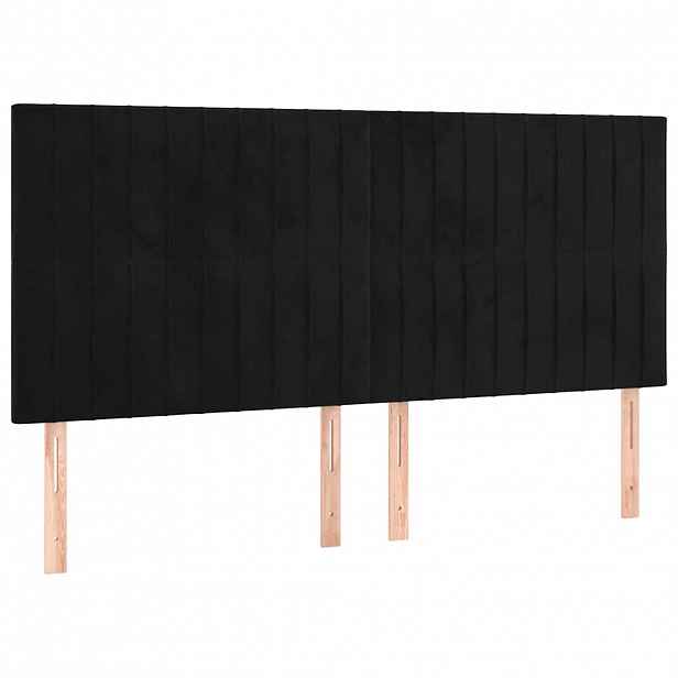 vidaXL Čelo postele černé 200x5x118/128 cm sametové