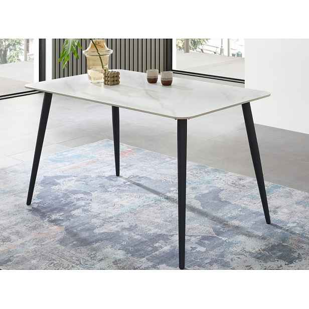 Jídelní stůl Cody 140x80 cm, imitace bílého mramoru