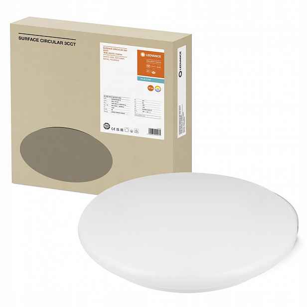 Stropní Svítidlo Led 18W 1440lm 3000K 4000K 5000K Cct Bílý 35cm Povrch