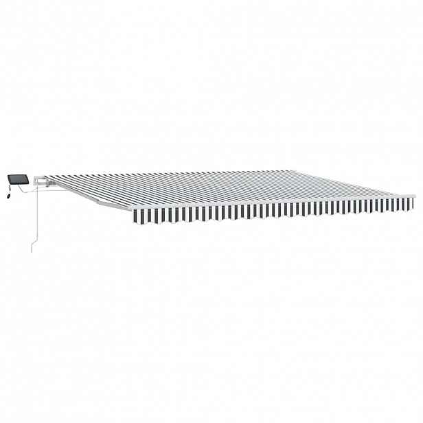 vidaXL Stahovací markýza Antracitová a bílá 450 × 300 cm