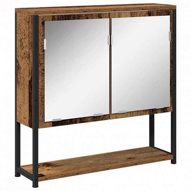 vidaXL Zrcadlová skříň Staré dřevo 60 x 16 x 60 cm Kompozitní dřevo