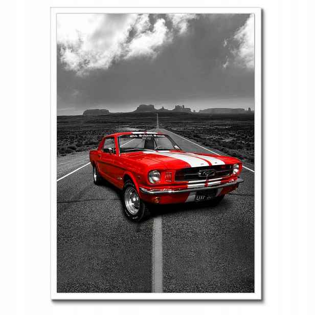 Plakáty v rámu 50x70 Červený Ford Mustang Usa