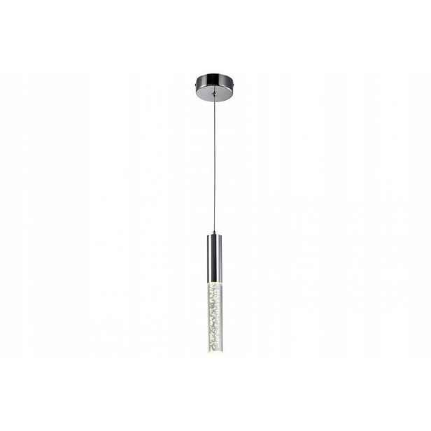 Bublinková závěsná lampa stříbrná tuba nad kuchyňským ostrovem Neda