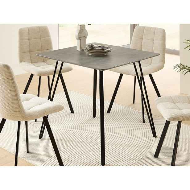 Čtvercový jídelní stůl Fiete 80x80 cm, imitace šedého betonu