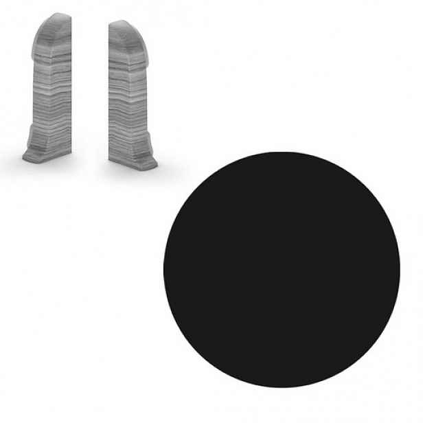 Koncovka k soklu Naturel černá hladká , PVC délka 0,5 cm, výška hrany 56 mm, NATNGTK15