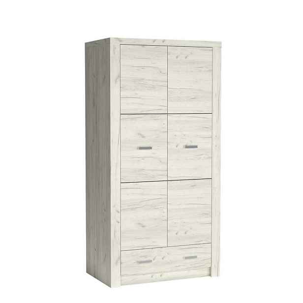MASSENO ŠATNÍ SKŘÍŇ S OTOČNÝMI DVEŘMI ZERI, 96/192/58 cm 2dveřová, dub Bianco