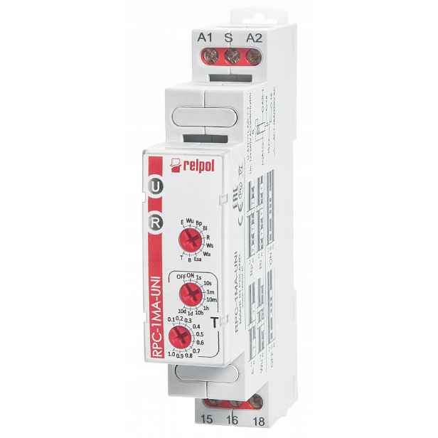 Multifunkční časový relé 12-240V Ac/dc RPC-1MA-UNI 863181 Relpol