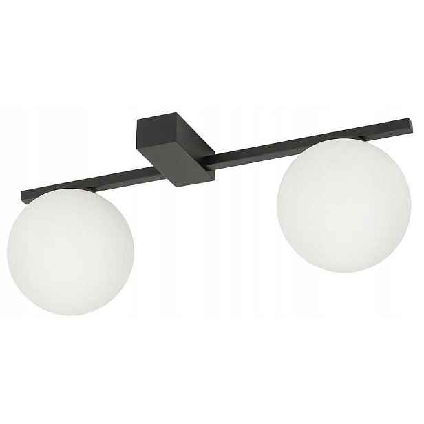 Nástěnná lampa do pokoje Domu Nástěnná lampa Pik Černá Bílá Skleněné Stínidlo 2xG9