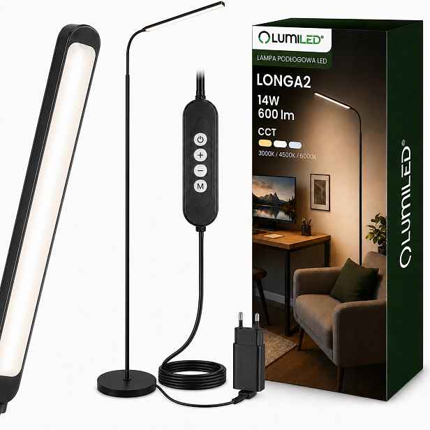Stojací Led lampa Podlahová Flexibilní 14W Cct Usb Stmívatelná Nastavitelná