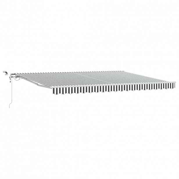 vidaXL Automatická zatahovací markýza s LED antracit a bílá 450x300 cm
