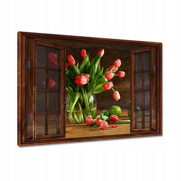 Obrazy 90x60 Červené tulipány