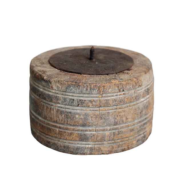 Dřevěný svícen na sloupovou svíčku Grimaud Unit - Ø 15*19 cm Chic Antique