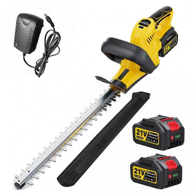 TEMU 52Cm Akumulátorový vyžínač, vybavený 2ks 4.0Ah bateriemi, bezkartáčový motor, SK5 duální čepele, řezný 15Mm, ergonomická rukojeť, akumulátorový
