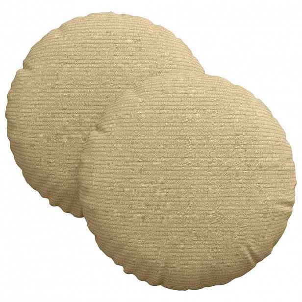 vidaXL Polštáře na sedadla 2 ks Žebrovaná látka Šedozelená Ø30 x 13 cm
