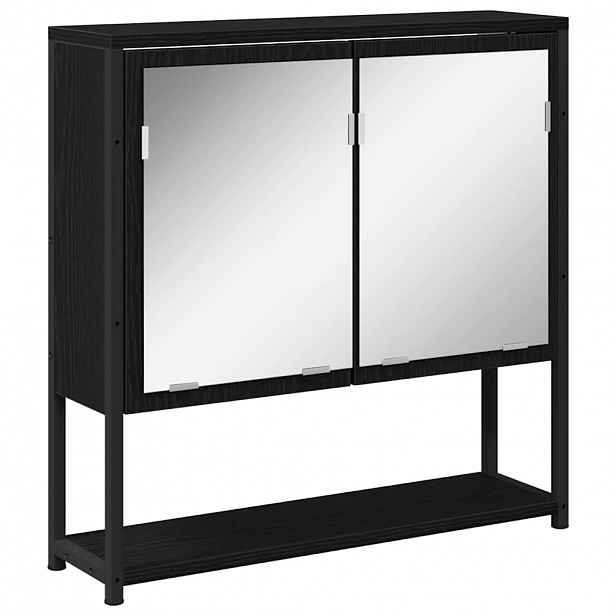 vidaXL Zrcadlová skříň Černý dub 60 x 16 x 60 cm Kompozitní dřevo