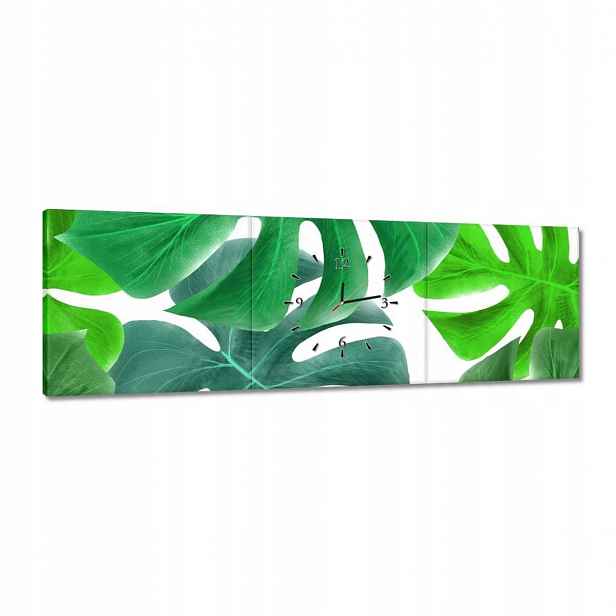 Hodiny 120x40 Listy Monstery Tropiky