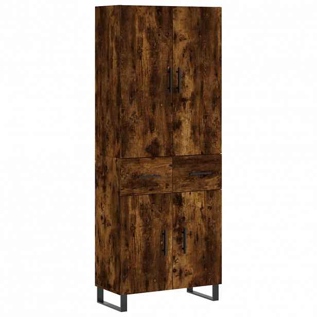 vidaXL Skříň highboard kouřový dub 69,5 x 34 x 180 cm kompozitní dřevo