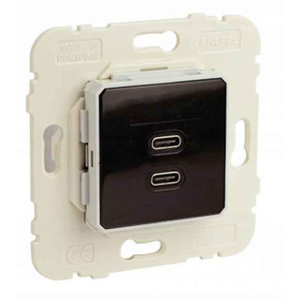 Efapel Logus90 dvojitá zásuvka Usb typ C 21382