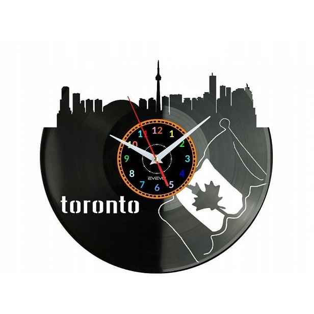 Toronto City Nástěnné hodiny Vinylová deska Moderní dekorativní jako dárek