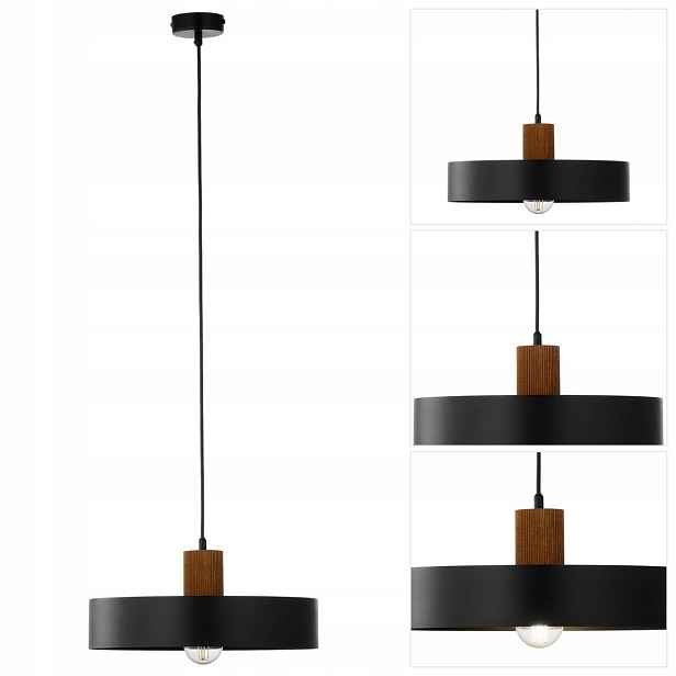 Závěsná lampa Rif Wood hnědá s nastavitelnou výškou pro kuchyň Sigma Lighting