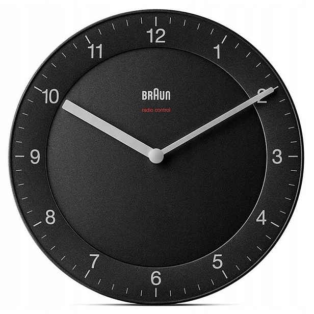 Rádiově synchronizovaný nástěnný hodinový stroj Braun Matný