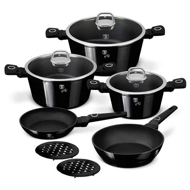 BERLINGERHAUS Sada nádobí s titanovým povrchem 10 ks Black Vantage Collection BH-8231