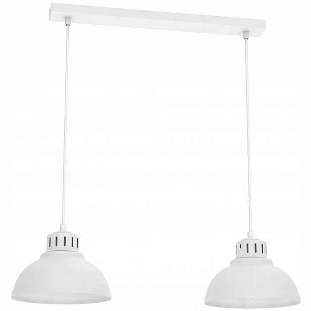 Bílá dvojitá závěsná lampa na liště Sven 9076 Luminex