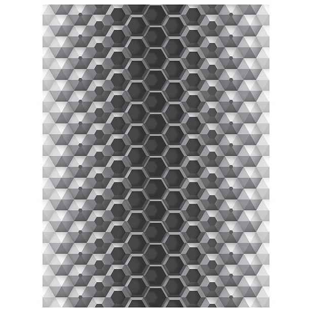 Tapeta Hexagony Abstraktní Grad Objem Iluze Šedý styl 206x275 lepidlo