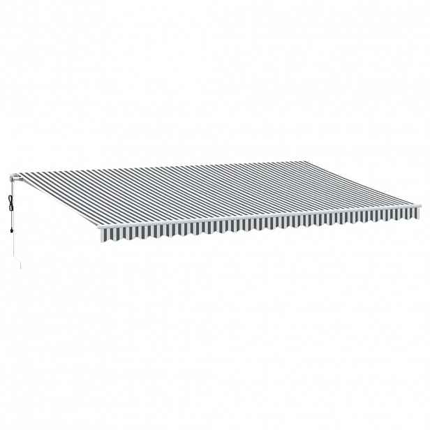 vidaXL Automatická zatahovací markýza s LED antracit a bílá 600x300 cm